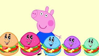 Peppa Pig Hamburger Finger Family Learn colors spider George Crying new episode Parody