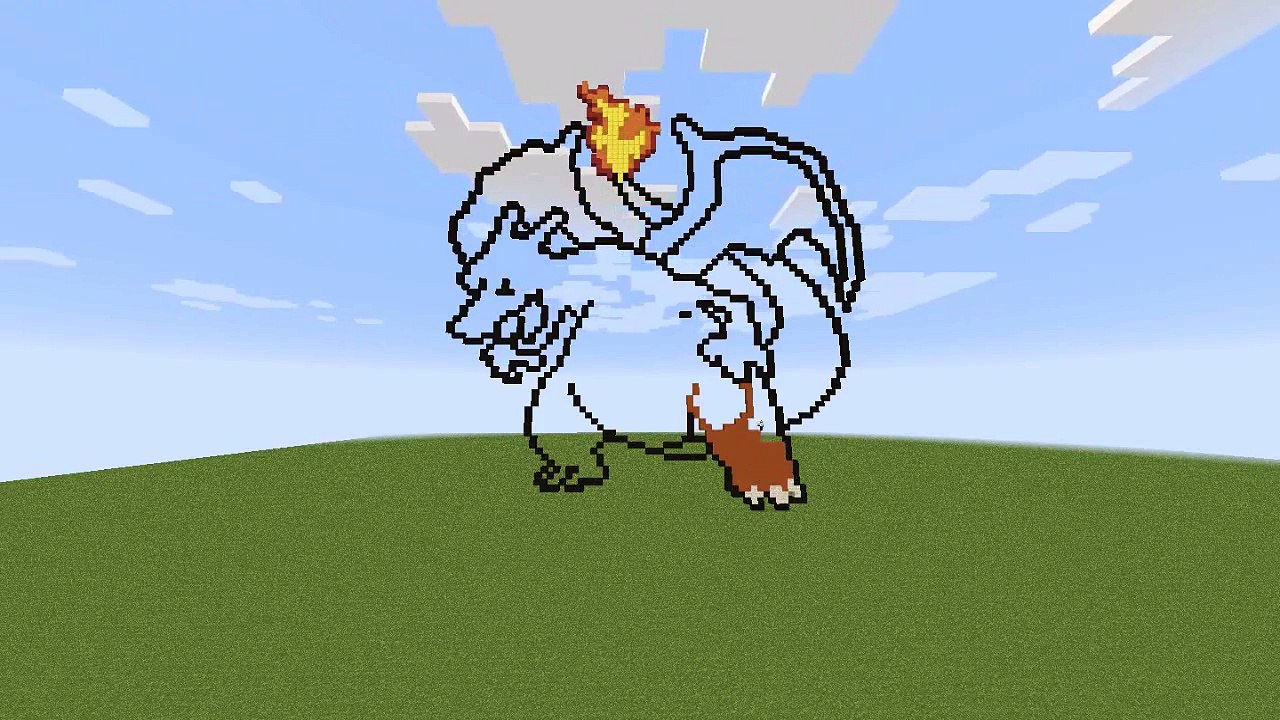 Minecraft - Pixel Arte Charizard [TIME LAPSE]ᴴᴰ