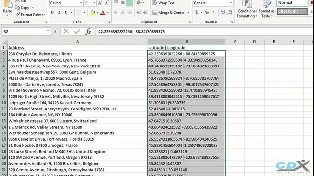 Using Bing Maps in Excel to Get Latitude and Longitude