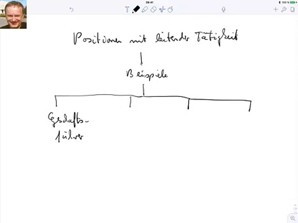 Positionen mit leitender Tätigkeit, Beispiele