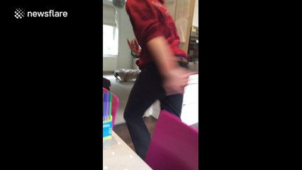 England fan goes crazy after winning goal