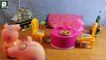 PEPPA PIG pregnant mummy pig with daddy and GEORGE. poops in toilet English playset with play doh