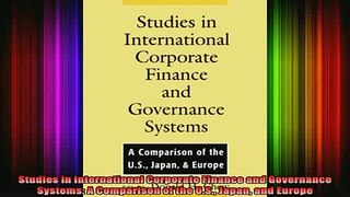 READ book  Studies in International Corporate Finance and Governance Systems A Comparison of the Full Free
