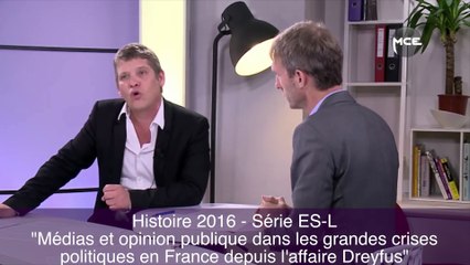 Bac 2016 : Les corrigés d'Histoire Bac L-ES "médias et opinion publique dans les grandes crises politiques en France depuis l'affaire Dreyfus"