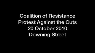 Fight the cuts protest - Lindsey German - Stop the War | Downing Street | 20 October