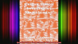 READ book  Credit Union Investment Management Full Free