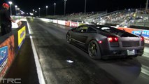 Twin Turbo Lamborghini Gallardos drag - UGR and Heffner