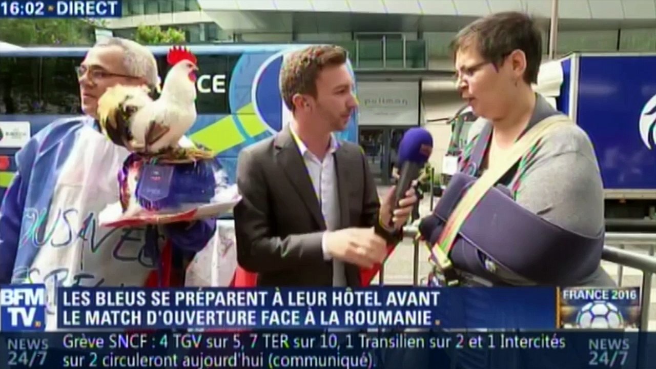 Quand une supportrice des Bleus bugge au micro de BFMTV.