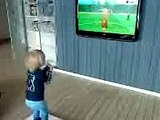 Nintendo Wii fit plus 20 months baby boy playing ball