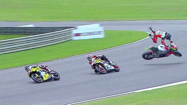 MotoAmerica Barber Motorsports Park: Claudio Corti highside crash in Race 1