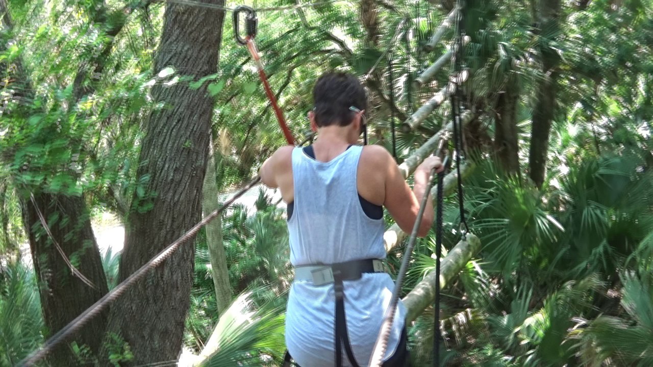 (02) Mom does wood ladder bridge