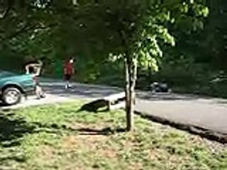 Robbie tries to ollie 3 cement bricks part 1.