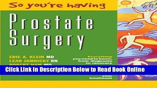 Read So You re Having Prostate Surgery  Ebook Online