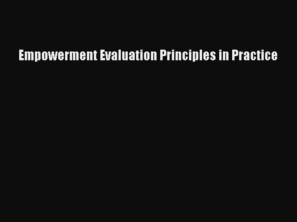 Download Empowerment Evaluation Principles in Practice PDF Online