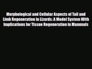 Read Morphological and Cellular Aspects of Tail and Limb Regeneration in Lizards: A Model System