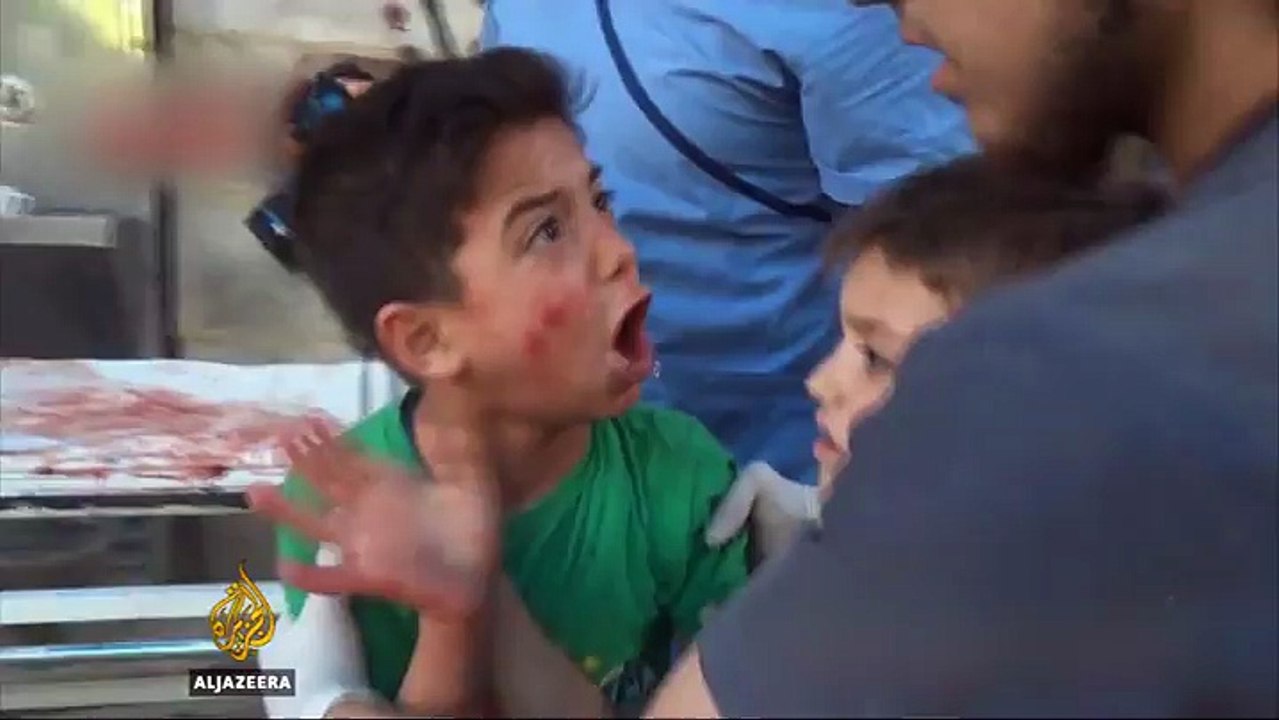 Syria_#039;s war_ Civilians hit in Aleppo airstrikes - Al Jazeera Video