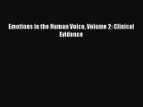 Read Emotions in the Human Voice Volume 2: Clinical Evidence PDF Free