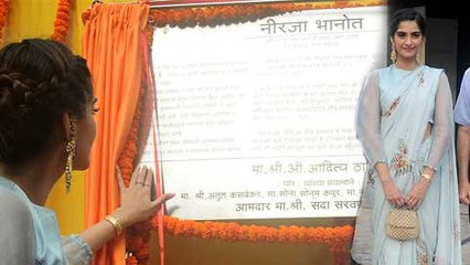 Stylish Sonam Kapoor Inaugurates Neerja Bhanot Chowk In Mumbai