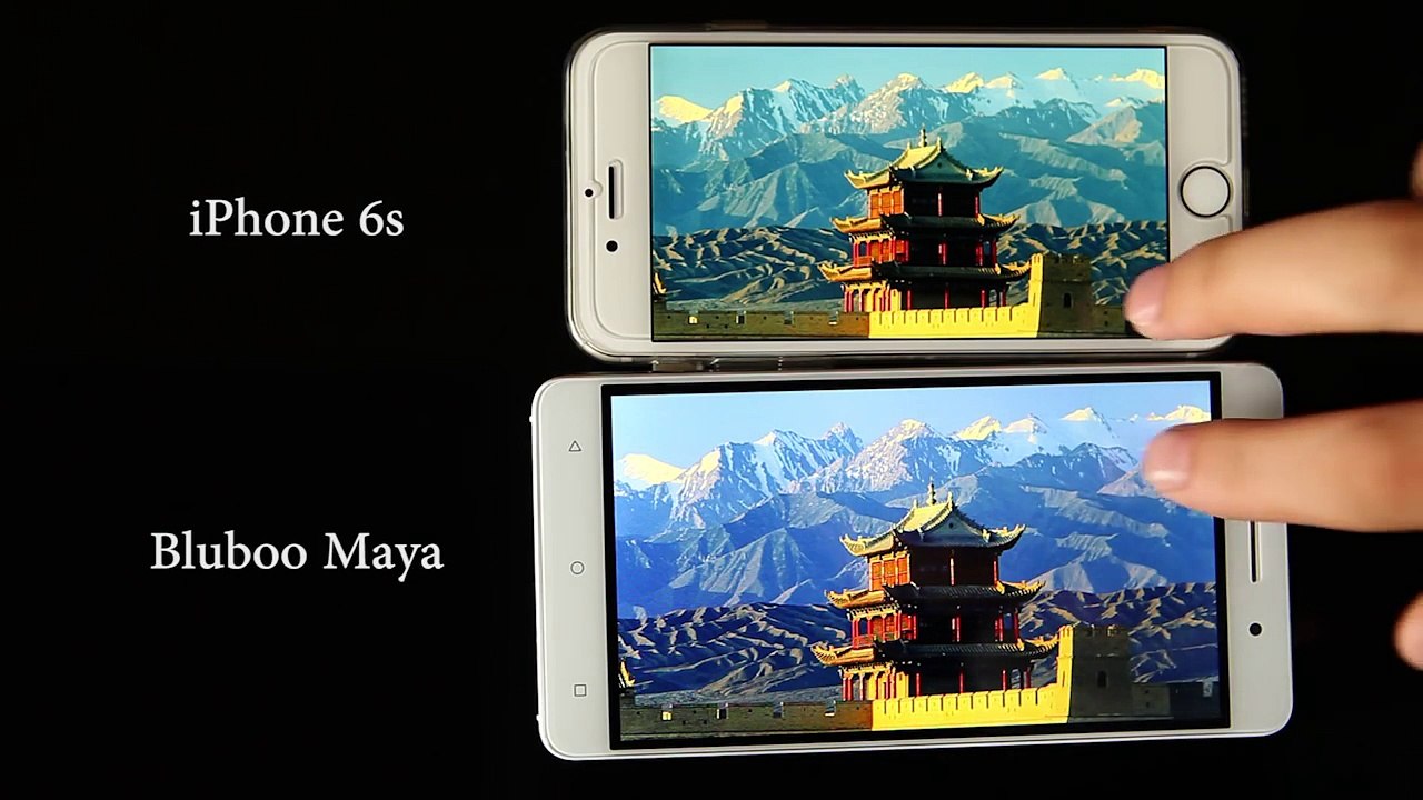Bluboo Maya vs iPhone 6S, comparación de pantalla