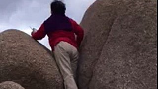 Mom's rock climbing