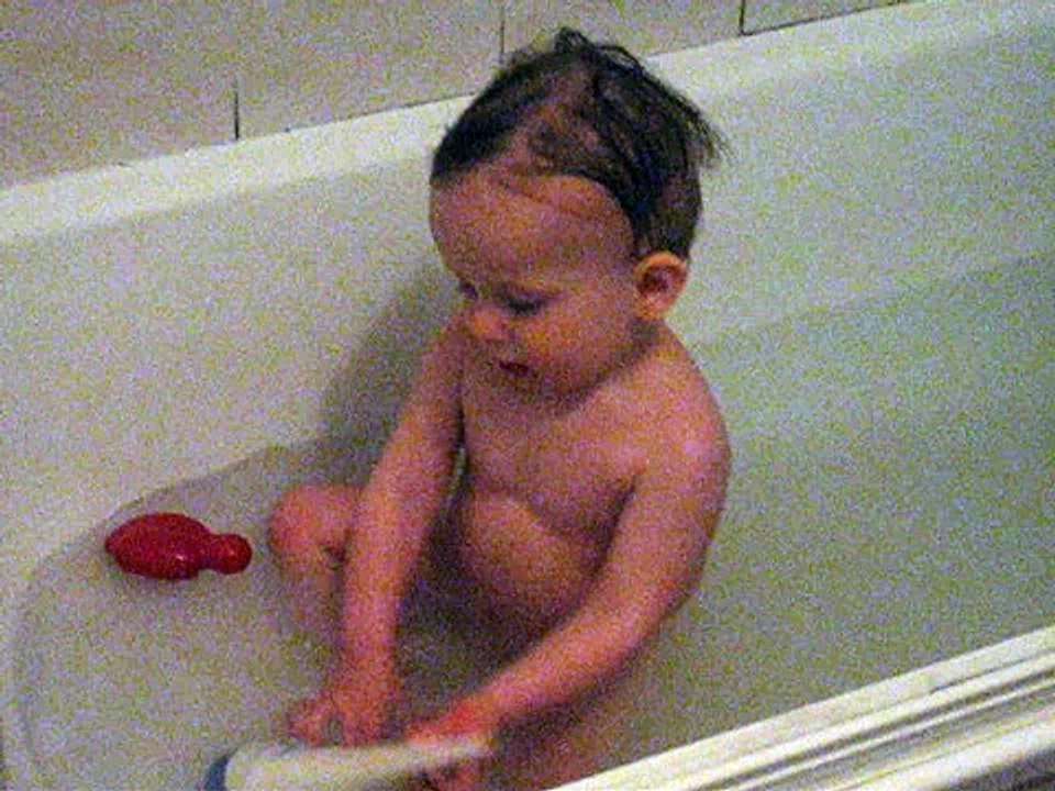 Austin bath time (15 months)