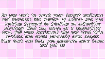 Lead Generation - An Effective Way to Boost Your Sales