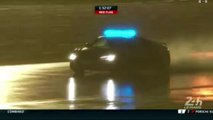 L'Audi R8 Safety Car des 24h du Mans réalise un drift sur la route mouillée