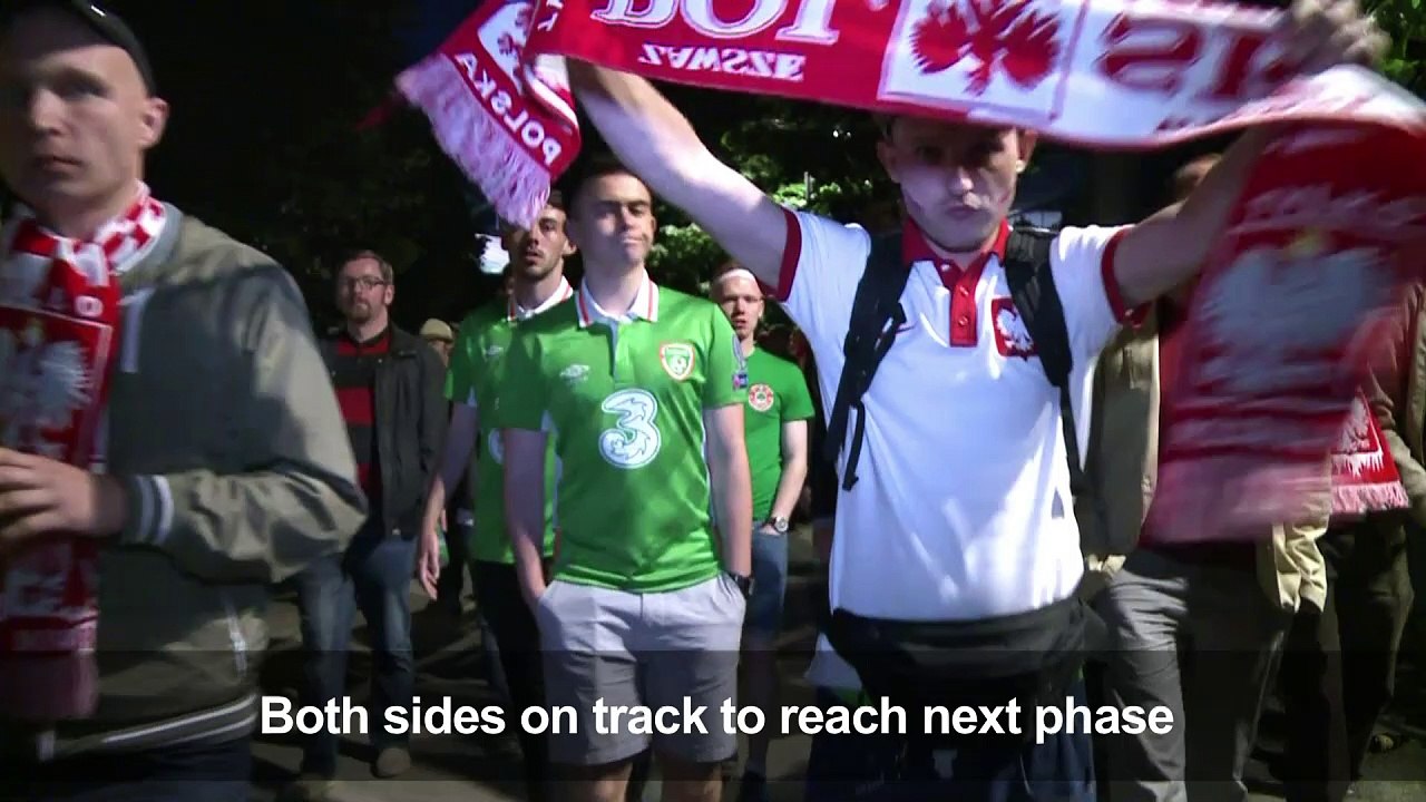 Euro 2016: Fans celebrate 'fair-play' Germany-Poland draw
