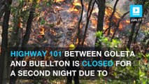 Santa Barbara fire explodes to 1,700 acres, closes Highway 101