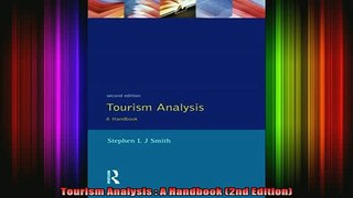 READ book  Tourism Analysis  A Handbook 2nd Edition Full EBook