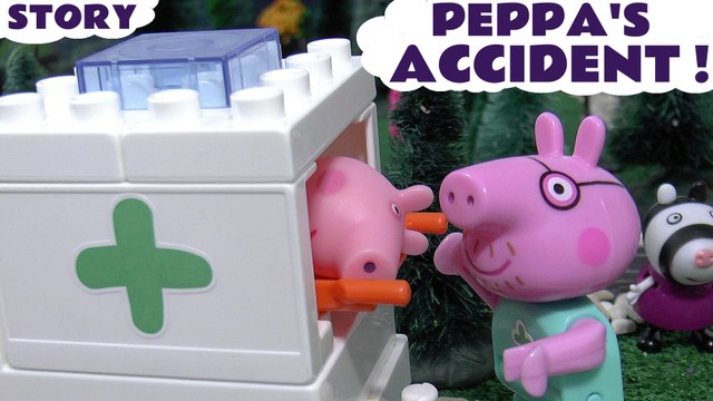 PEPPA'S ACCIDENT - Peppa Pig goes to Hospital after an Accident! This toy story is a Hospital Construction Set Toy Review, just like Lego bricks with an Ambulance included, Featuring Thomas and Friends and many more family fun toys!