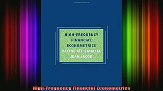READ book  HighFrequency Financial Econometrics Full EBook