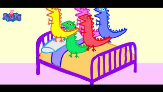 Five little  Dinosaurs jumping on bed Peppa Pig Ballerina  new episode  Parody