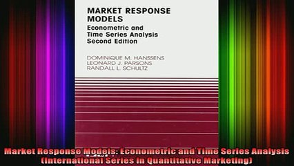 READ book  Market Response Models Econometric and Time Series Analysis International Series in Full EBook