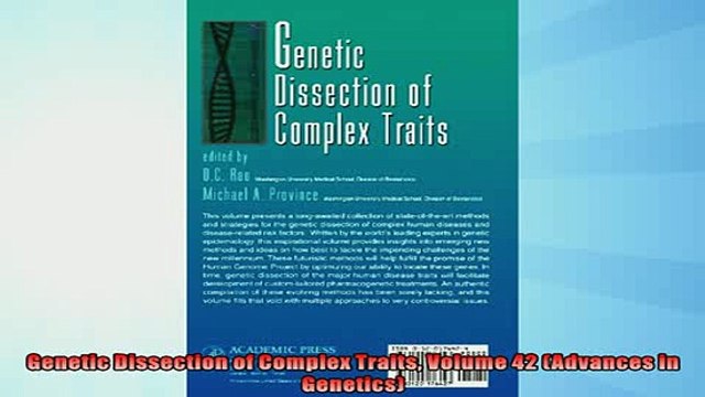 READ book Genetic Dissection of Complex Traits Volume 42 Advances in Genetics BOOK ONLINE