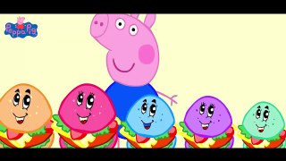 Peppa Pig Hamburger  Finger Family Learn colors  spider  George Crying  new episode  Parody
