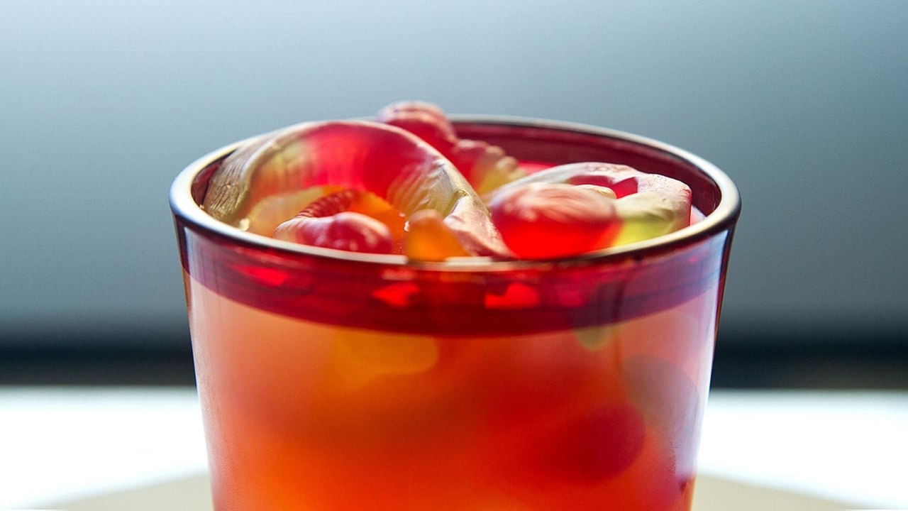Gummy Worm Cocktail, Wriggles All The Way Down