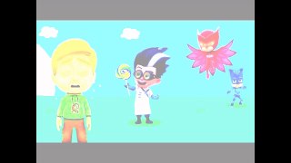 Pj masks gekko cry romeo took his lollipop, owlette and catboy save him funny story - Finger family