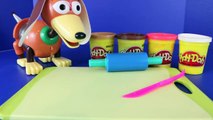 Play Doh Pizza with Toy Story Slinky Dog Play Dough Pizza Pie Food Tutorial by DisneyCarToys