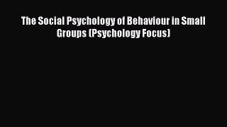 Download The Social Psychology of Behaviour in Small Groups (Psychology Focus) Ebook Online