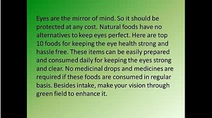 Top 10 Foods for Eye Health