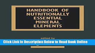 Read Handbook of Nutritionally Essential Mineral Elements (Clinical Nutrition in Health and