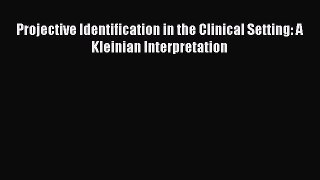 Read Projective Identification in the Clinical Setting: A Kleinian Interpretation PDF Online