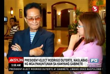 DUTERTE, NAGLABAS NG MGA PANUNTUNAN SA KANYANG GABINETE