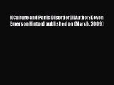 Read [(Culture and Panic Disorder)] [Author: Devon Emerson Hinton] published on (March 2009)