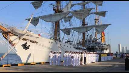 El Buque "Gloria" de Colombia zarpa para su crucero de cadetes número 54