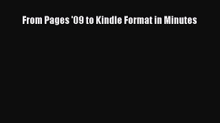 Download From Pages '09 to Kindle Format in Minutes Ebook Free