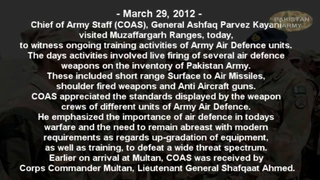 COAS Witness Training Activities of Army Air Defence Units (29_03_12) - Pakistan Army