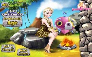 Elsa Time Travel Prehistoric Age - Frozen Queen Game For Kids | Disney games 2016