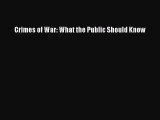Read Book Crimes of War: What the Public Should Know ebook textbooks